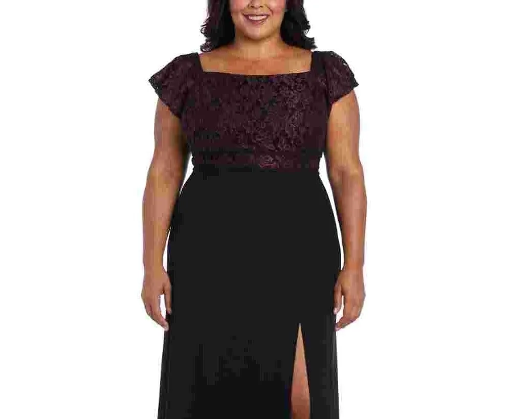 Nightway Women's Plus Size Off-The-Shoulder Gown Purple Size 14W sold by Ruumur product image thumbnail 2