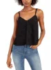Leyden Women's Textured Spaghetti Strap V Neck Evening Top Black Size Large sold by Ruumur
