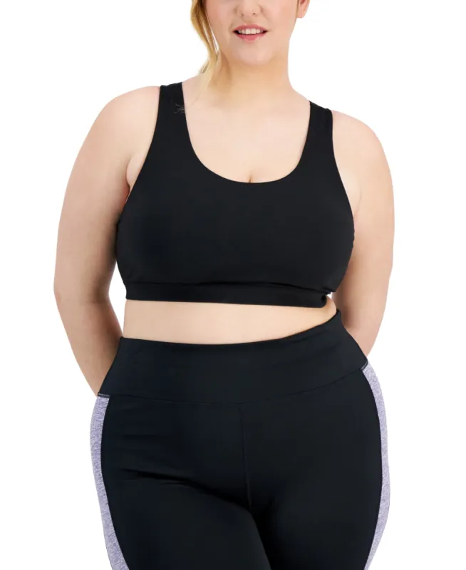 ID Ideology Women's Plus Sweat Set Sports Bra Black Size 1X sold by Ruumur