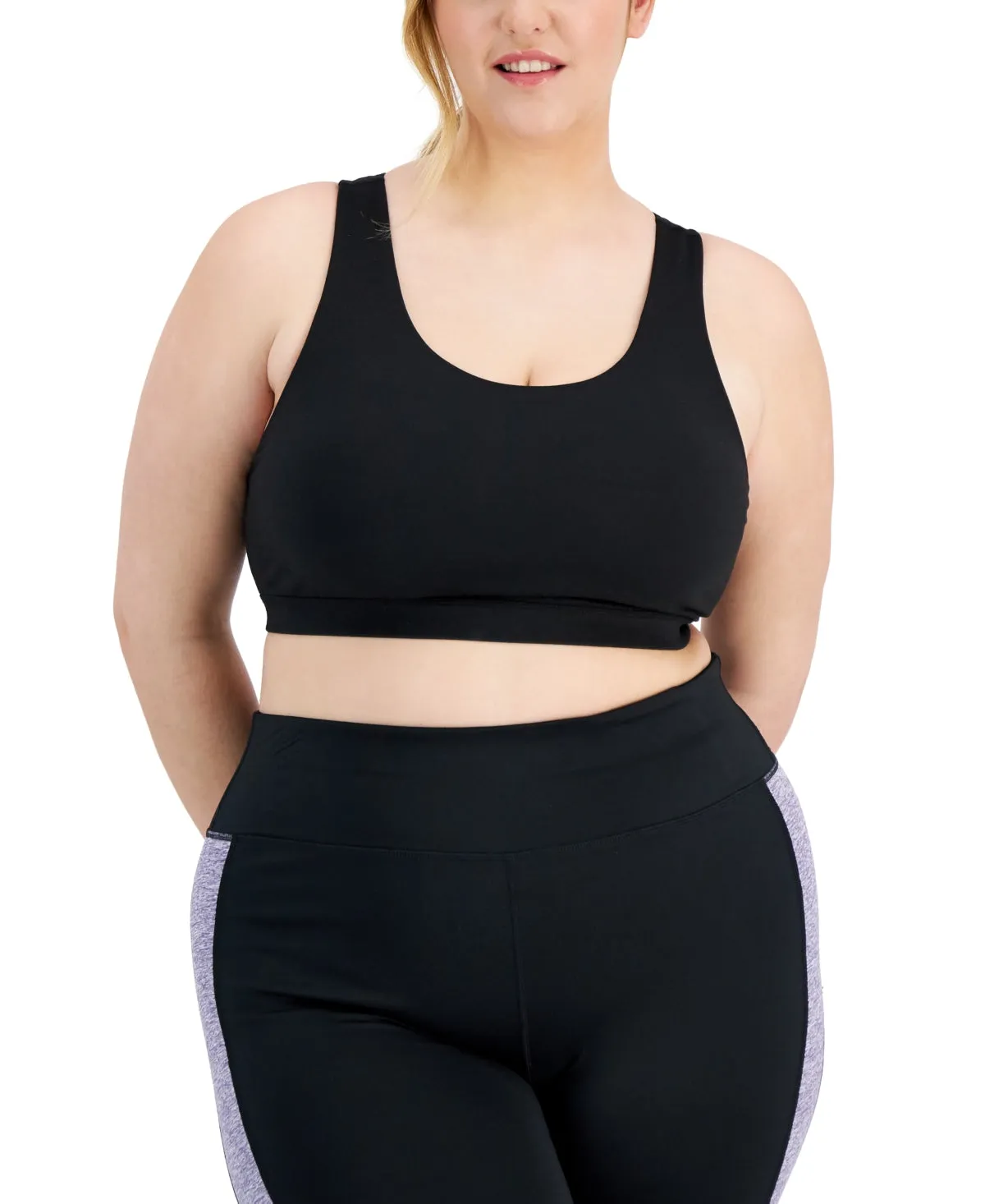 ID Ideology Women's Plus Sweat Set Sports Bra Black Size 1X sold by Ruumur