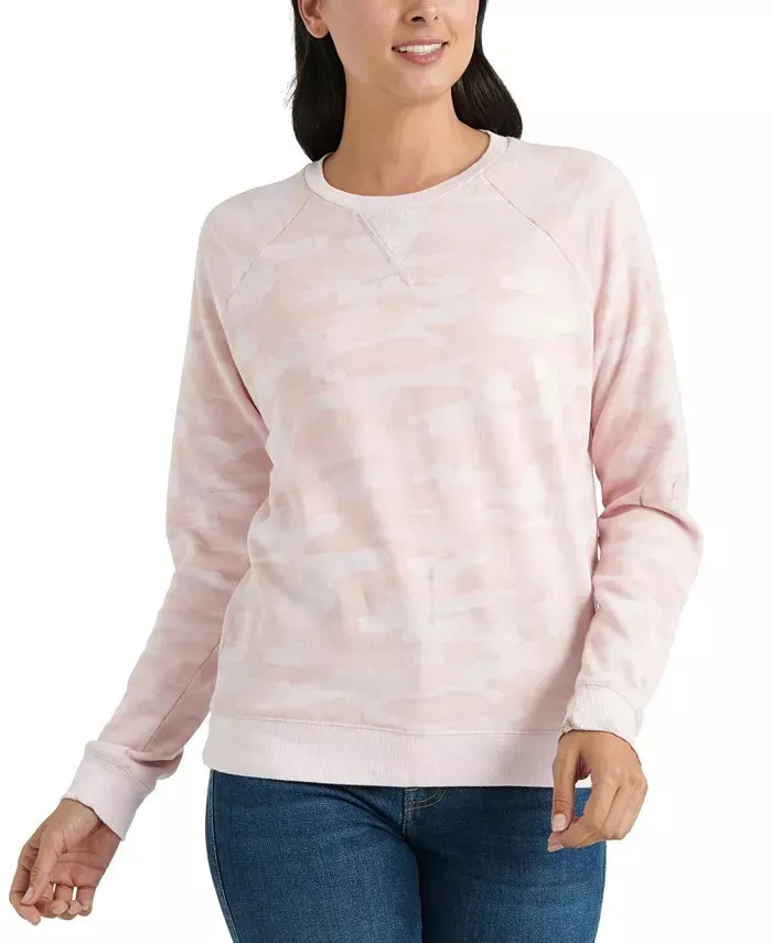 Lucky Brand Women's Camo-Print Cotton-Blend Sweatshirt Pink Size X-Small sold by Ruumur