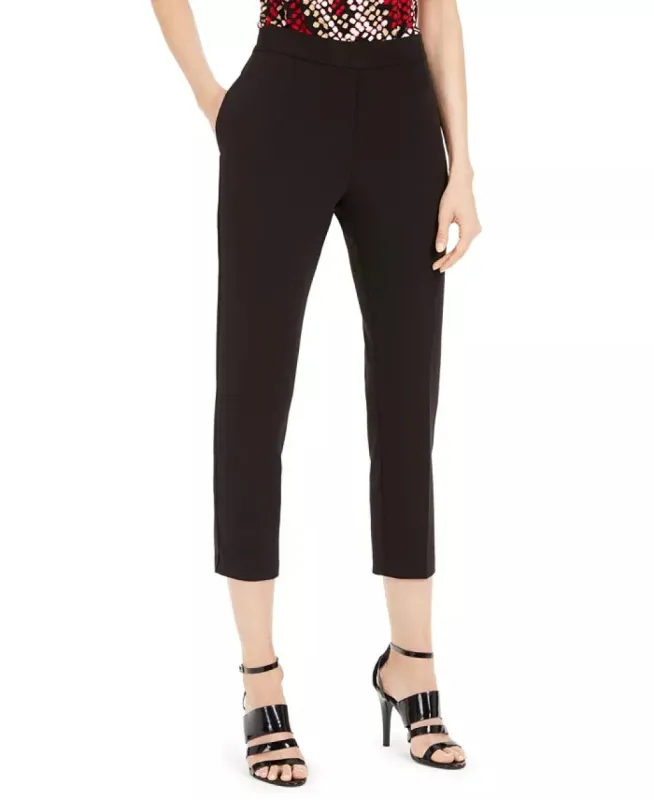 Calvin Klein Women's Piped Trim Cropped Pants Black Size 6 sold by Ruumur