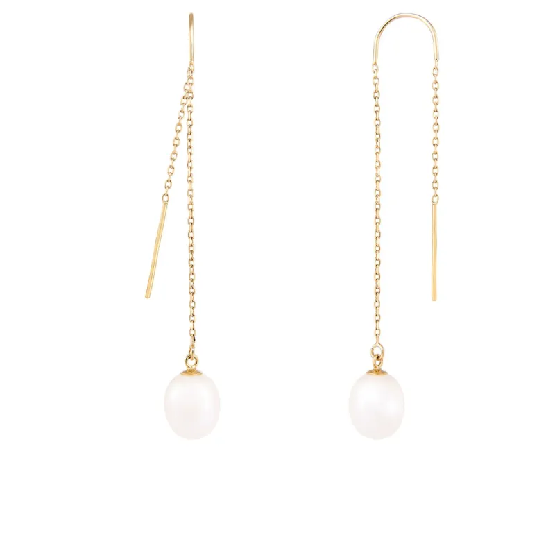 Splendid Pearls 14K Yellow Gold Earrings HOF-59WY sold by Ruumur