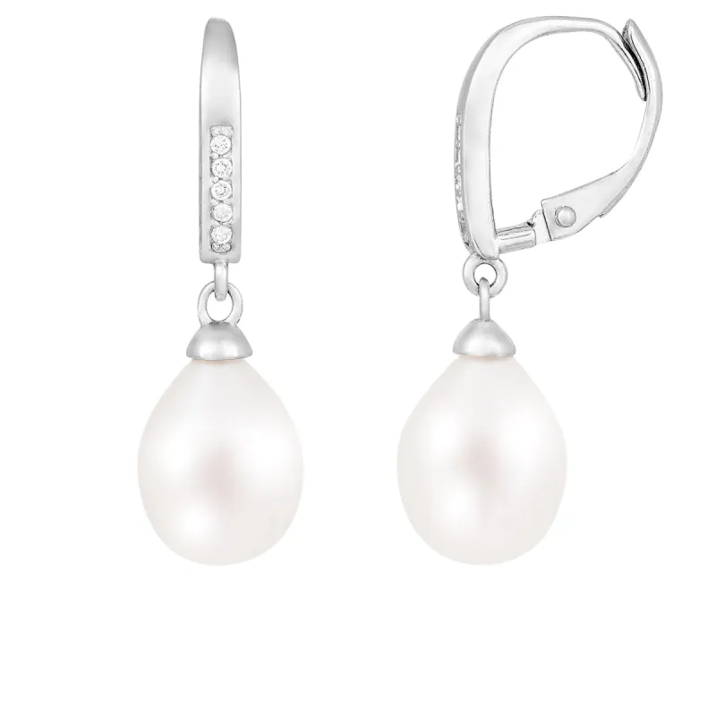 Splendid Pearls Sterling Silver Pearl Earrings ESR-418 sold by Ruumur