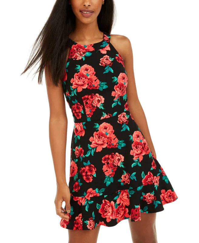 BCX Women's Floral-Print Flounce Dress Red Size 7 sold by Ruumur