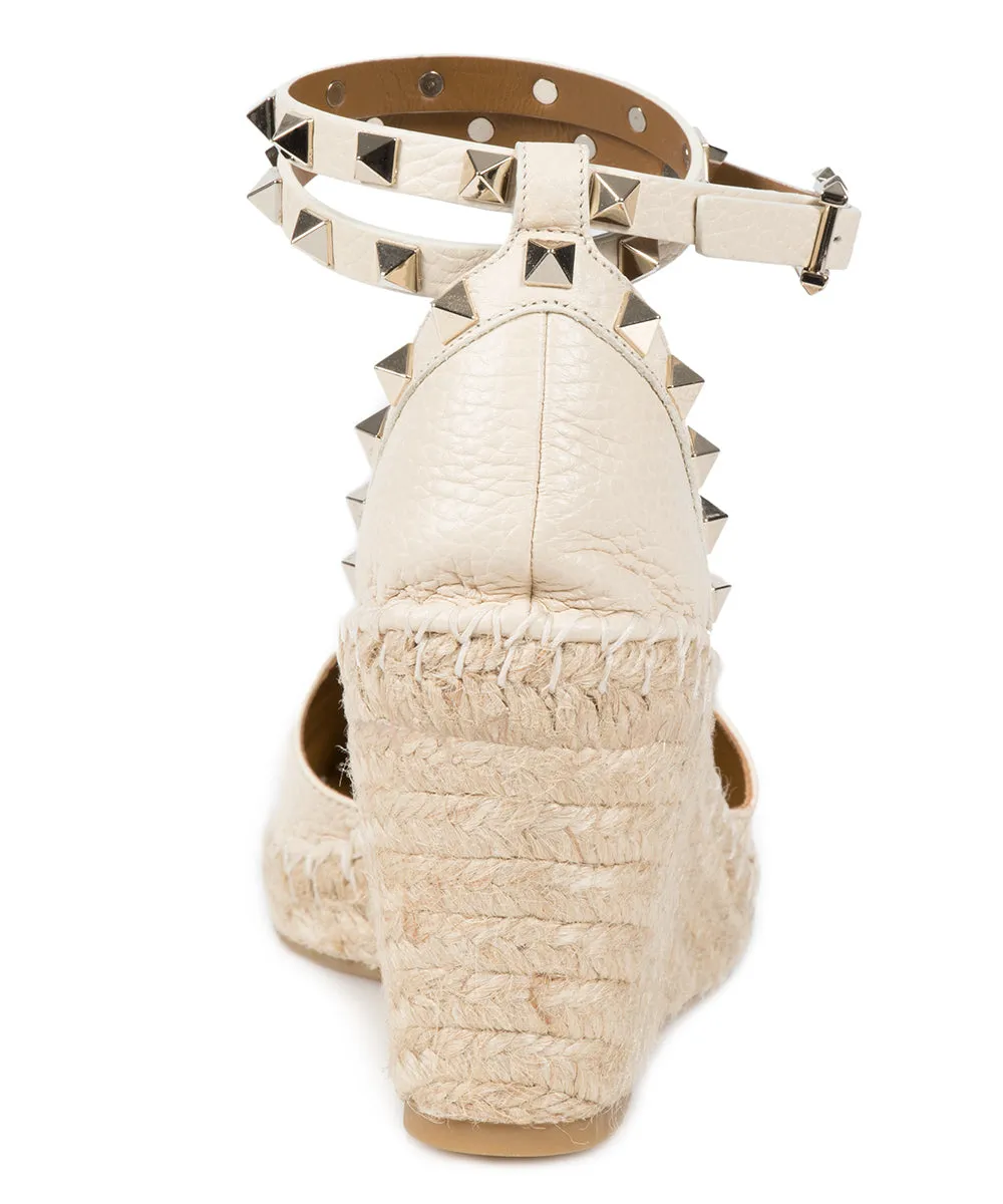 Valentino Light Ivory Rockstud Espadrille Wedge sold by Ruumur product image thumbnail 4