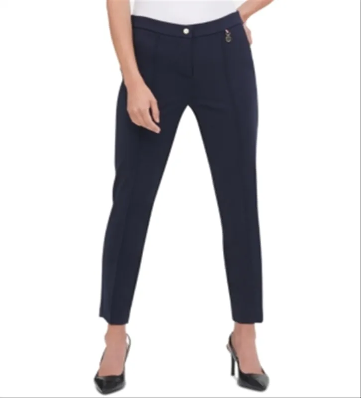 Tommy Hilfiger Women's Front Seam Skinny Pants Blue Size 10 made by Tommy Hilfiger