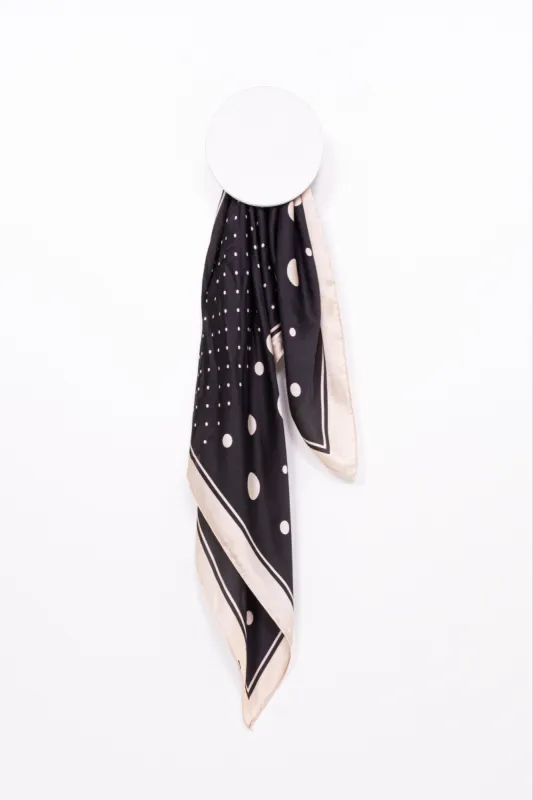 di firenze Silk Feel Polkadot Print Square Neck Scarf sold by Ruumur