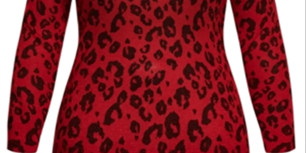 City Chic Women's Plus Trendy Leopard Print Sweater Red Size X-Small sold by Ruumur product image thumbnail 3