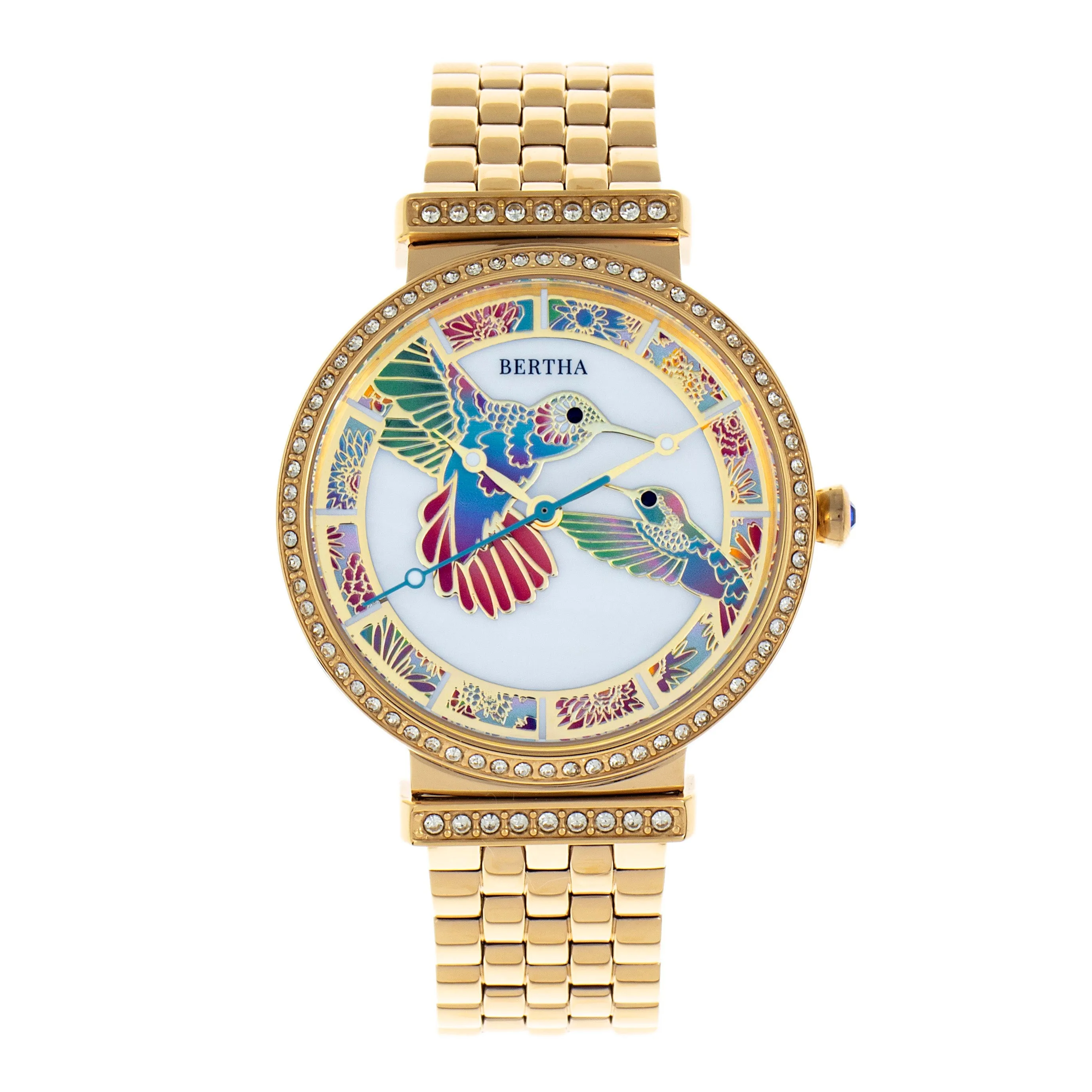 Bertha Emily Mother-Of-Pearl Bracelet Watch - Gold sold by Ruumur