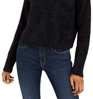 Sun + Moon Women's Fuzzy Mockneck Sweater Black Size Large sold by Ruumur product image thumbnail 3
