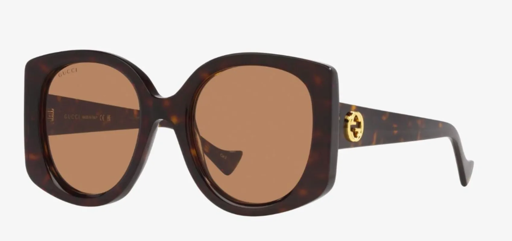 Gucci Round Sunglasses with Rectangle Edge -Tortoise 56mm sold by Ruumur