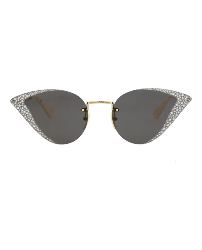 Gucci Cat Eye-Frame Metal Sunglasses, style # GG0898S-30010504001 sold by Ruumur