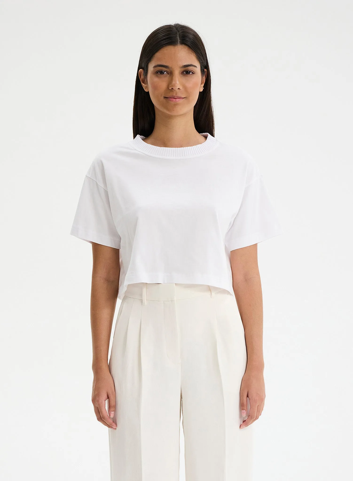 CHUCK - Collar Rib Crop Top sold by Ruumur