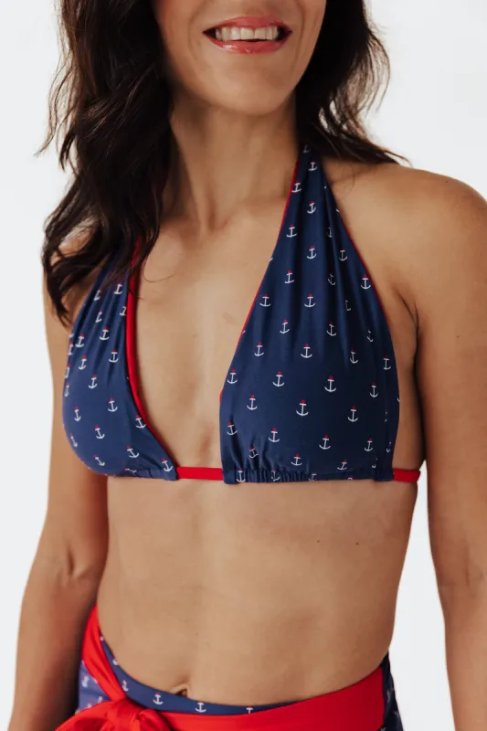 Women's Anchors Aweigh String Bikini Top sold by Ruumur