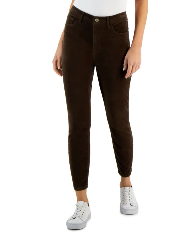 Tommy Hilfiger Women's Corduroy Skinny Ankle Pants Brown Size 16 made by Tommy Hilfiger