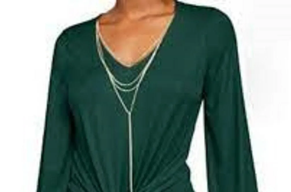 Thalia Sodi Women's Tie-Front Top Dark Green Size Medium sold by Ruumur product image thumbnail 2