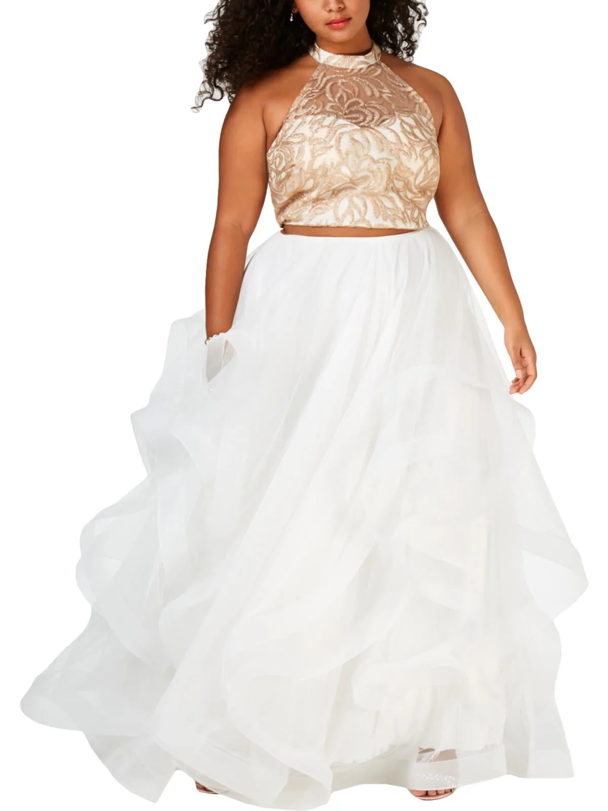 Say Yes To The Prom Women's Sleeveless Crop Top Top Brown Size 16W sold by Ruumur
