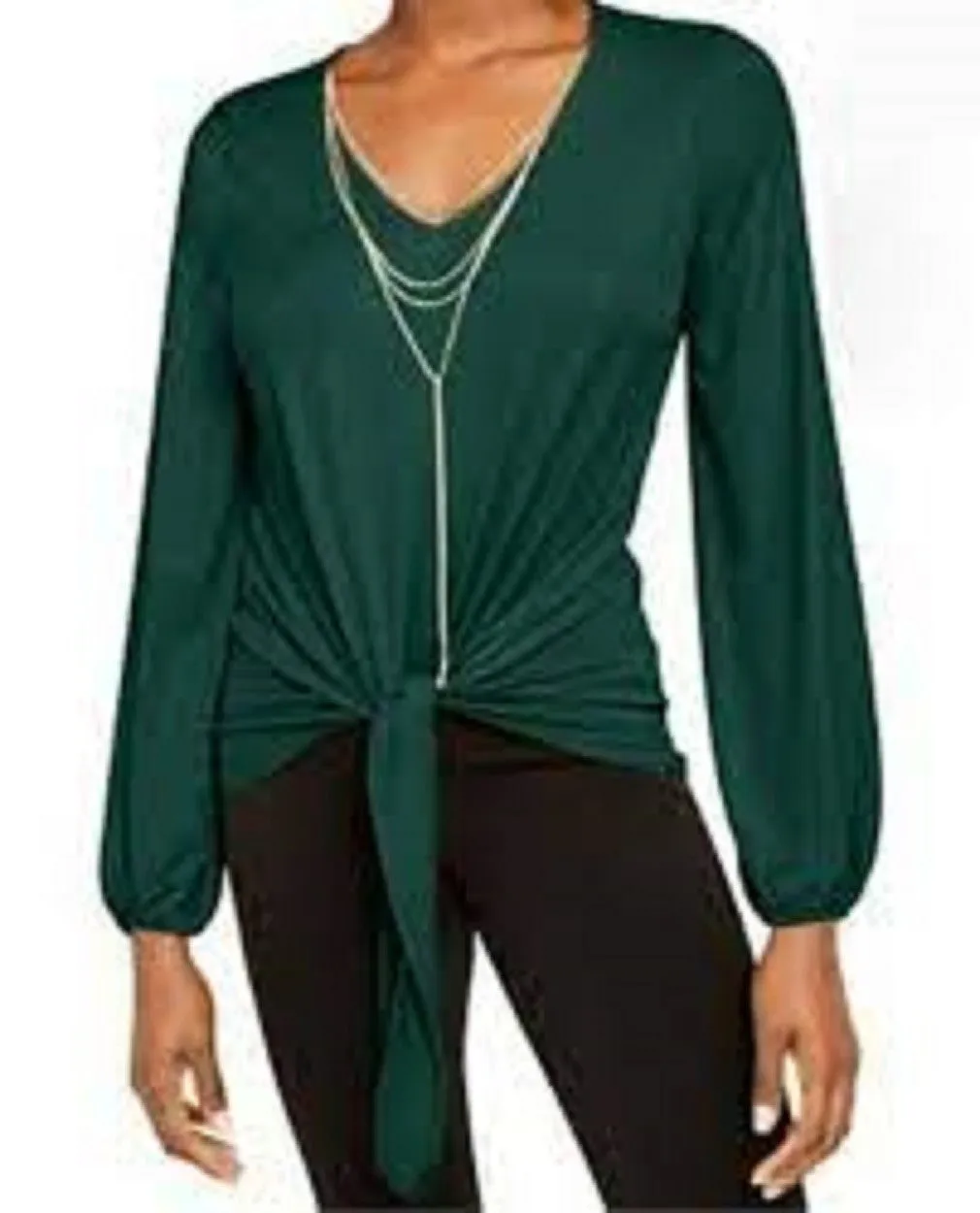 Thalia Sodi Women's Tie-Front Top Dark Green Size Medium sold by Ruumur