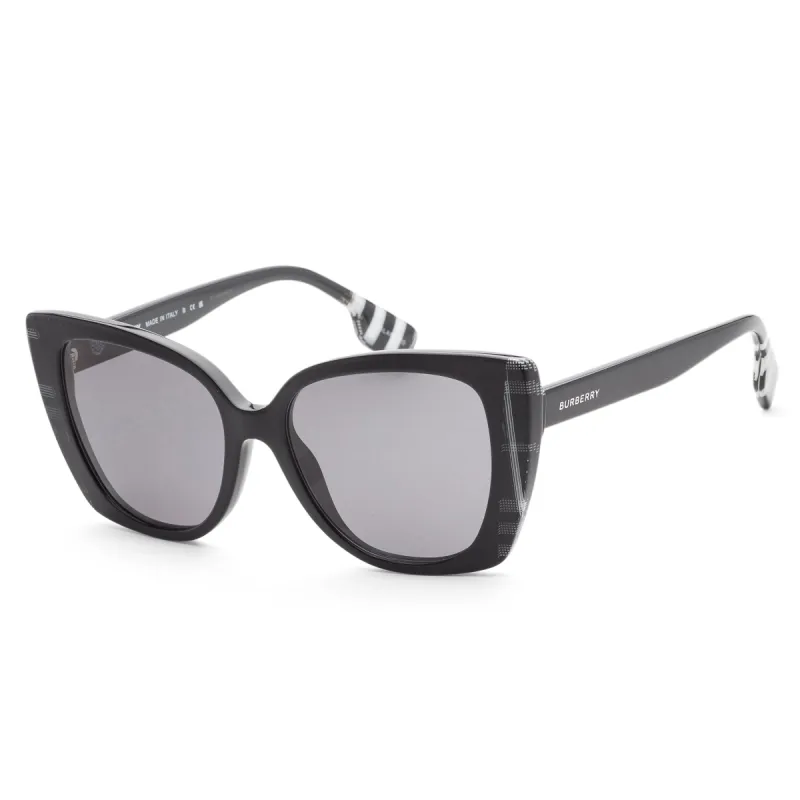 Burberry Women's BE4393-405181-54 Meryl 54mm Black/Check White Black Sunglasses made by Ruumur