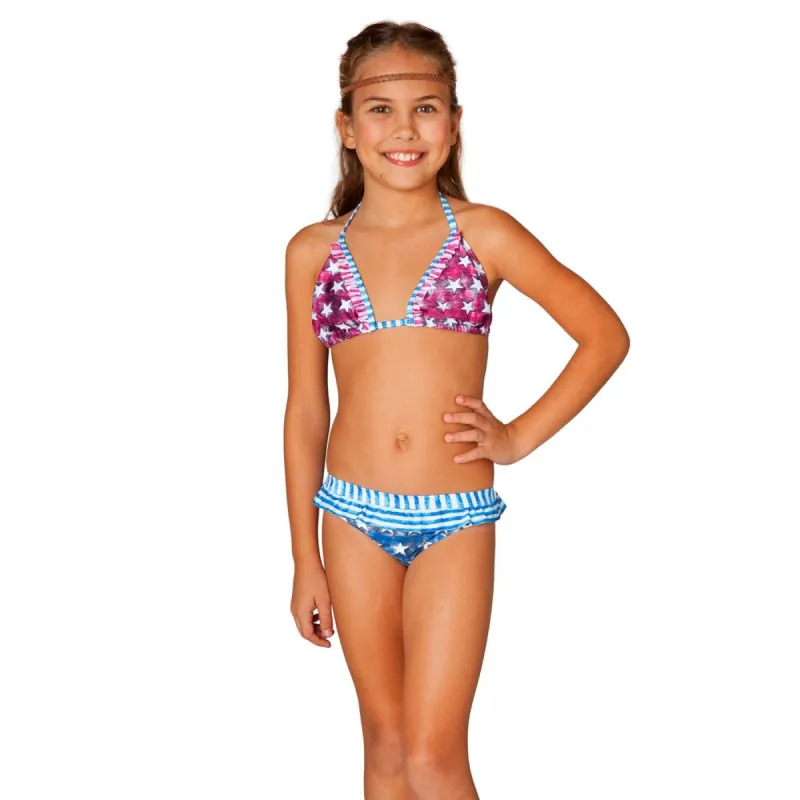 Wonder Woman Patriot Ruffle Bikini Swimsuit sold by Ruumur