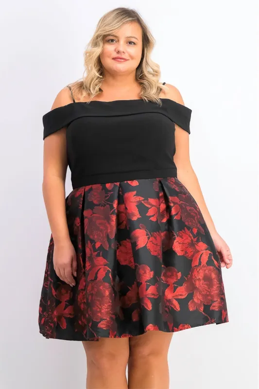 Morgan & Company Women's Plus Size Trendy Off-The-Shoulder Dress Black Size 18 sold by Ruumur