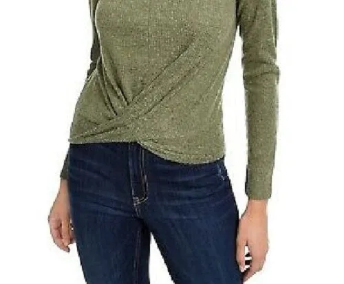 Crave Fame Juniors' Cozy Twist-Front Turtleneck Top Olive Size Extra Large sold by Ruumur product image thumbnail 3