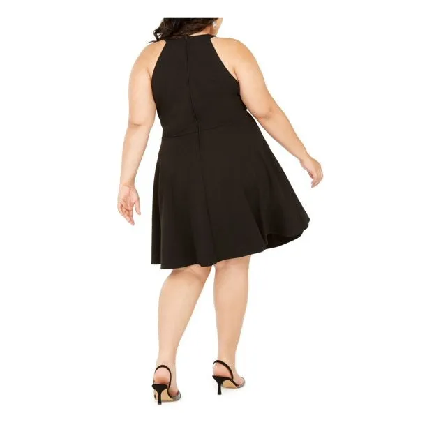 Emerald Sundae Women's Embellished Sleeveless Halter Knee Length Shift Party Dress Black Size 1X sold by Ruumur product image thumbnail 2