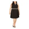 Emerald Sundae Women's Embellished Sleeveless Halter Knee Length Shift Party Dress Black Size 1X sold by Ruumur