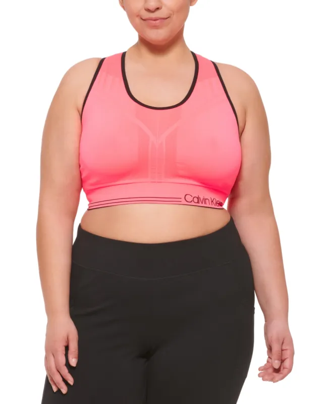 Calvin Klein Women's Performance Plus Reversible Medium Impact Sports Bra Orange Size 2X sold by Ruumur