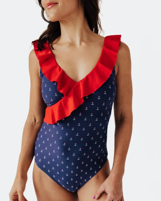 Women's Anchors Aweigh One Piece Swimsuit sold by Ruumur