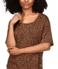 Michael Kors Women's Cheetah Print Lace Up Tunic Brown Size X-Small sold by Ruumur
