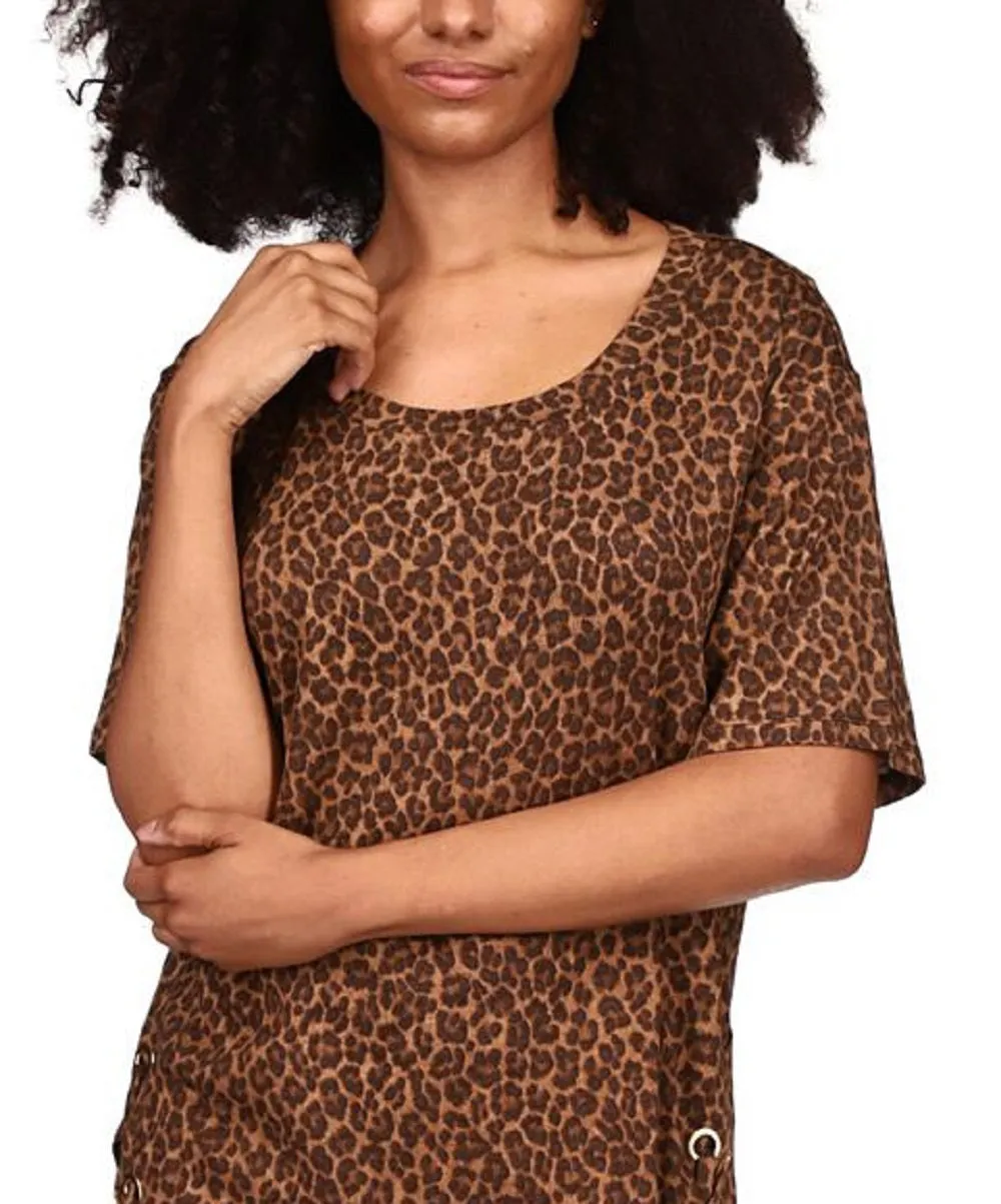 Michael Kors Women's Cheetah Print Lace Up Tunic Brown Size X-Small sold by Ruumur product image thumbnail 2