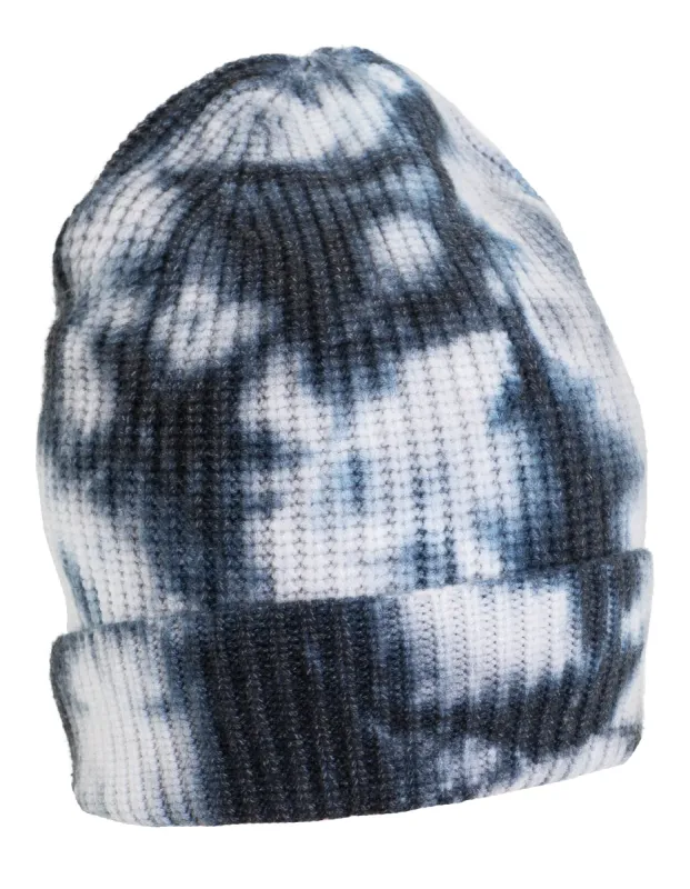 Rebecca and Rifka Stone-Detailed Knitted Washed Tie-dye Beanie(BW-112-NV) sold by Ruumur