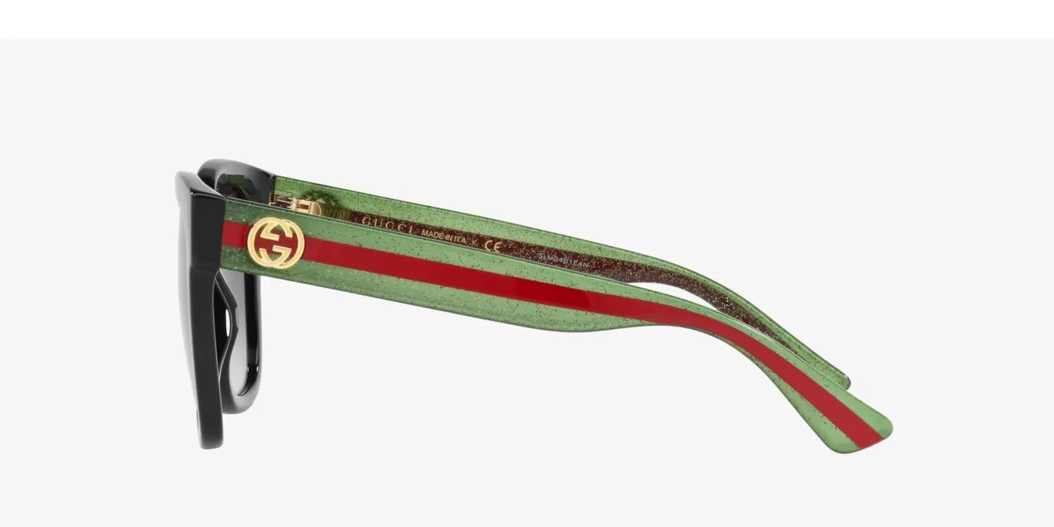 Gucci Square Frame Sunglasses 54MM - Black/ Green/Grey sold by Ruumur product image thumbnail 4