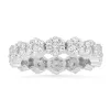Sterling Silver Floral CZ Eternity Band Ring sold by Ruumur