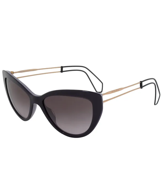 Miu Miu Cat Eye Sunglasses SMU12RS USN3E2 55 | Purple Frame | Gray Gradient Lenses sold by Ruumur