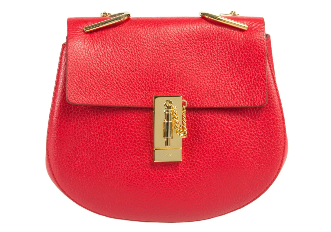 Chloe Drew Shoulder Bag | Plaid Red w/ Gold Hardware | Size Medium sold by Ruumur