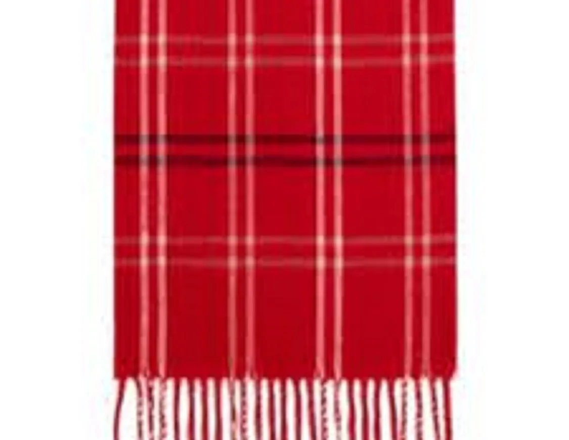 Steve Madden Women's Mid Weight Cozy Plaid Muffler Scarf Red Size Regular sold by Ruumur product image thumbnail 3