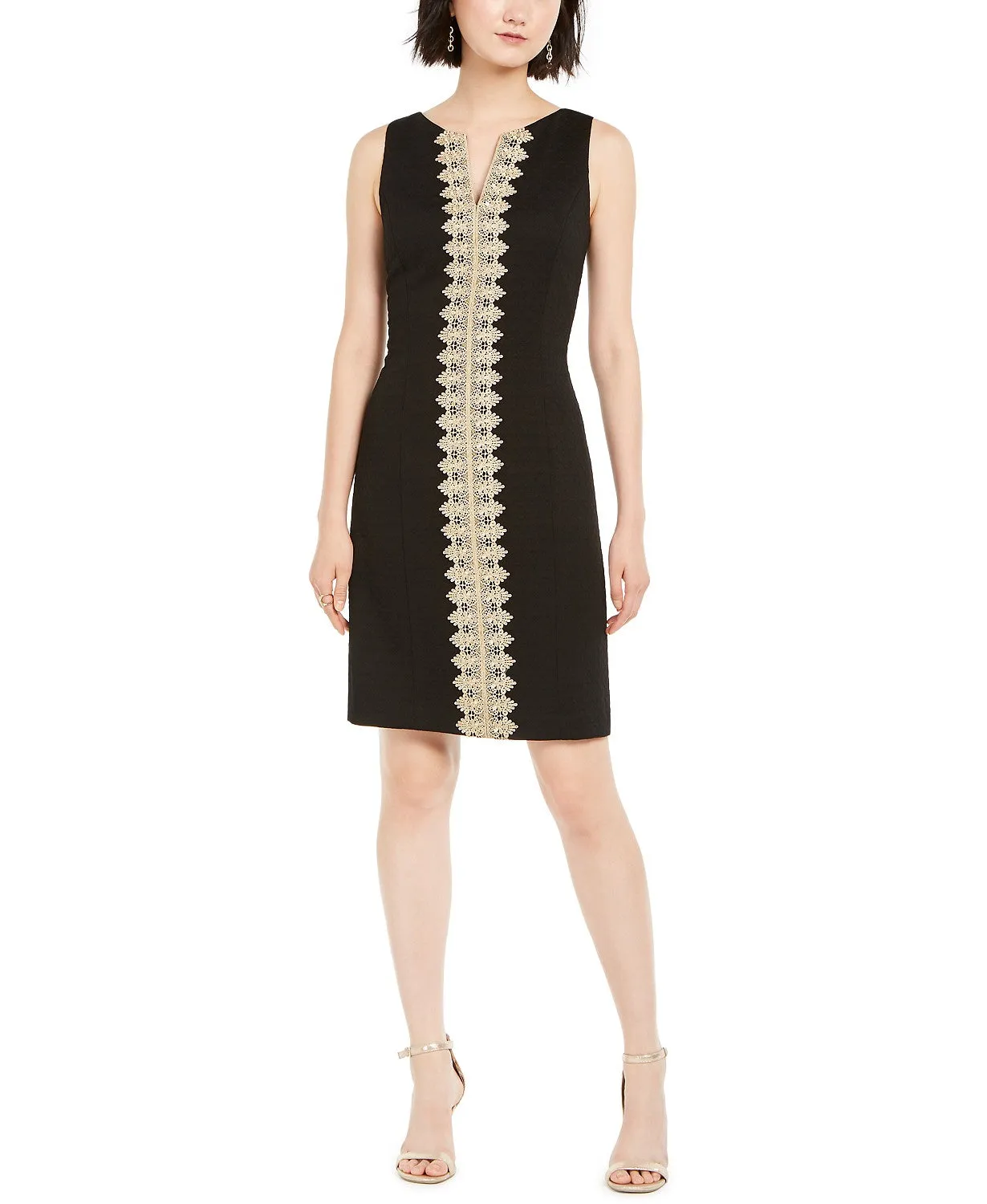 Pappagallo Women's Embroidered Sheath Dress Black Size 4 sold by Ruumur