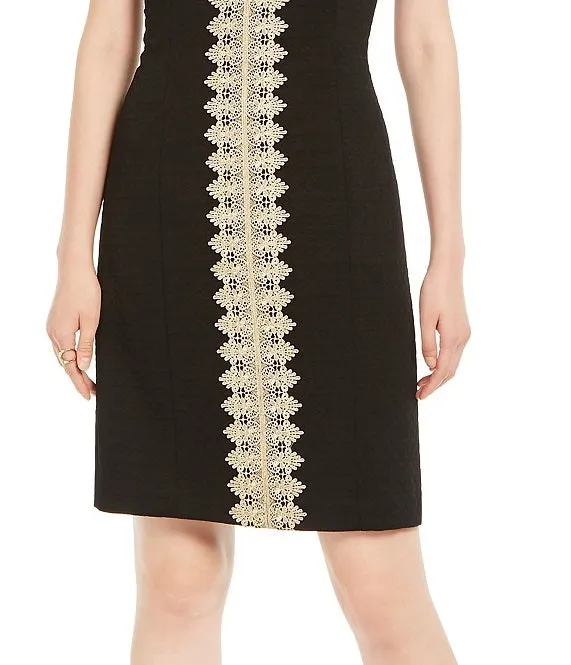 Pappagallo Women's Embroidered Sheath Dress Black Size 4 sold by Ruumur product image thumbnail 3