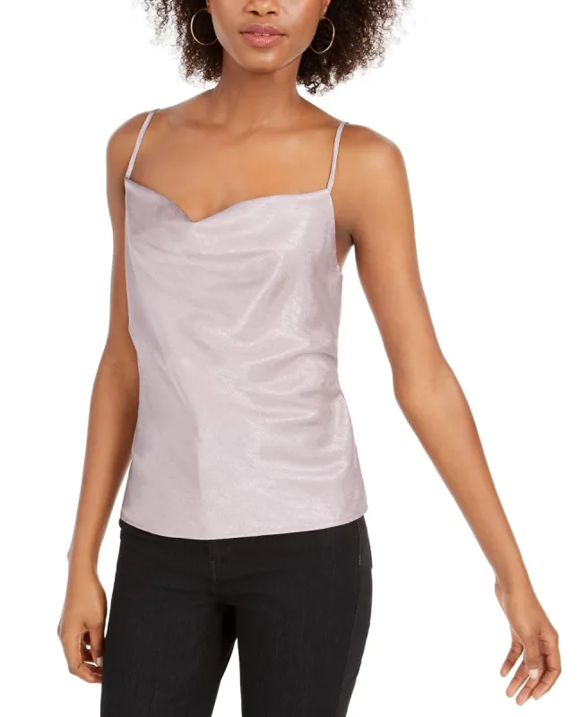 Leyden Women's Silver Spaghetti Strap Cowl Neck Tank TopGrey Size Large sold by Ruumur