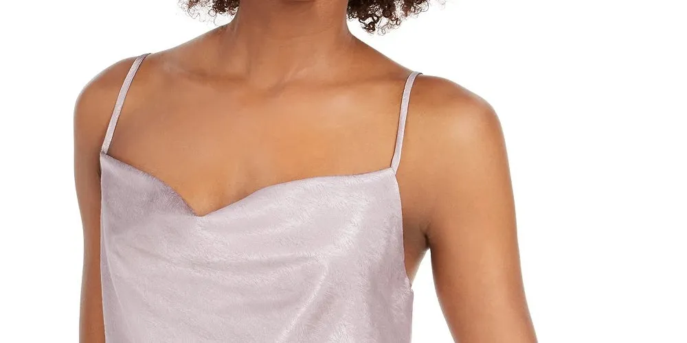 Leyden Women's Silver Spaghetti Strap Cowl Neck Tank TopGrey Size Large sold by Ruumur product image thumbnail 2