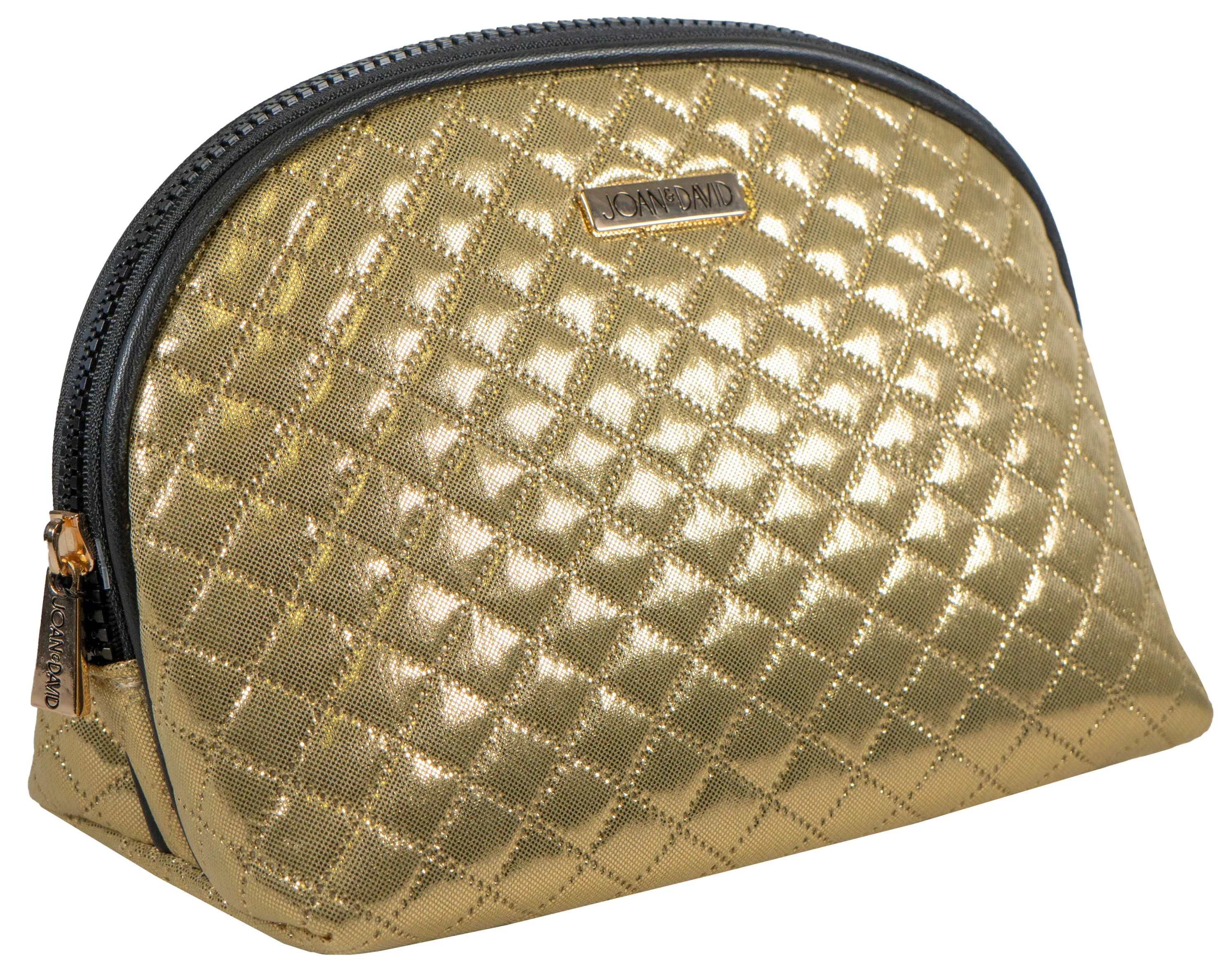 Joan & David Diamond Metallic Dome Cosmetic Bag sold by Ruumur