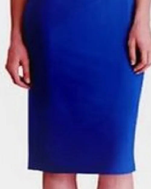Ralph Lauren Women's Blue Sleeveless Asymmetrical Neckline Midi Sheath Party Dress Navy Size 12 sold by Ruumur product image thumbnail 3