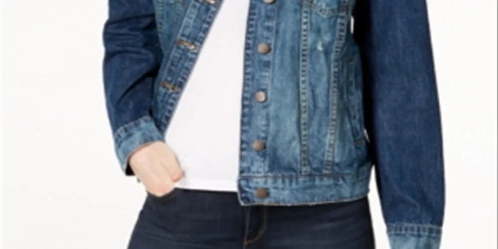 STS Blue Women's Cotton Boyfriend Faded Ripped Distressed Denim Jacket Blue Size X-Small sold by Ruumur product image thumbnail 3