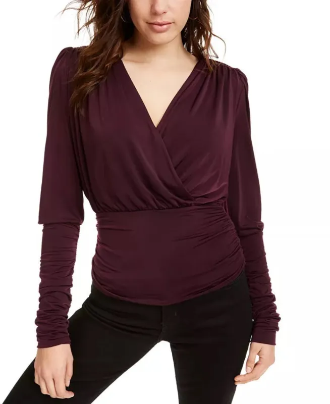 Leyden Women's Gathered Knit Top Purple Size Large sold by Ruumur