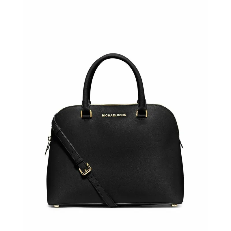 Michael Kors Women's Black Cindy Large Leather Dome Satchel sold by Ruumur