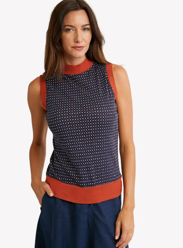 LOULOU DAMOUR Women's Carmel Printed Sleeveless Top sold by Ruumur
