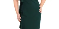 Ralph Lauren Women's Embellished Sleeveless Halter Knee Length Evening Sheath Dress Green Size 2 sold by Ruumur